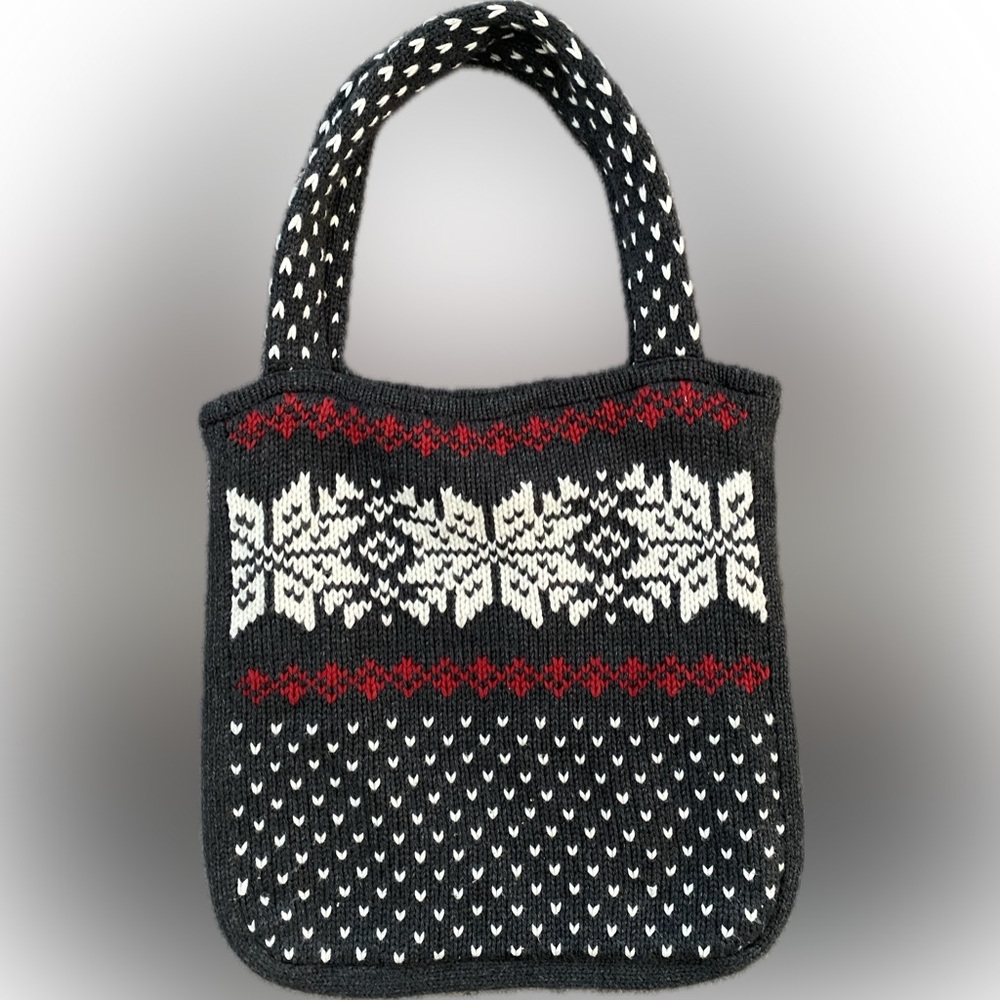 Aeropostale Fair Isle Nordic Sweater Knit Tote Bag Purse - Excellent Condition